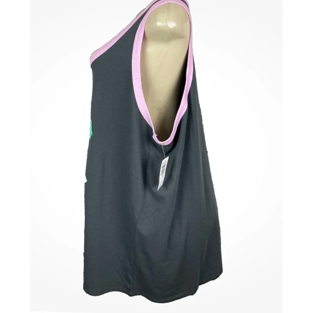 Coca-Cola 6X Gray Pink Flamingo Palm Trees Tropical Graphic Tank Top Scoop Neck
